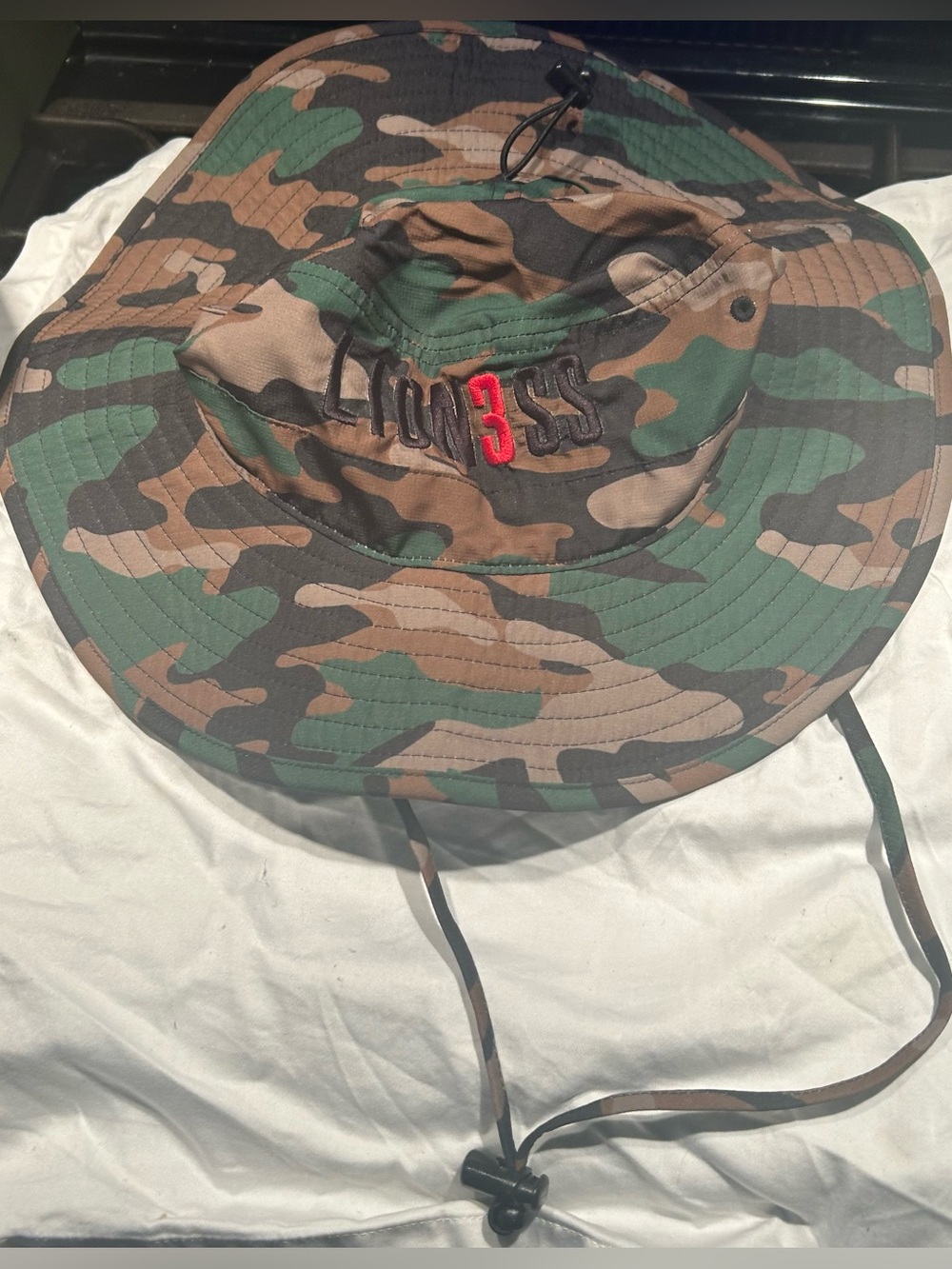 Paramount+ Lioness embroidered Camouflage Boonie Hat with Chin Strap